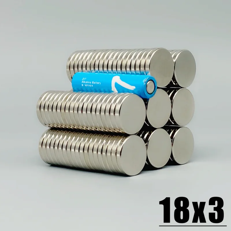 100-300pcs 18x3mm Magnet Strong Magnet Round Shape Garage Tool Craft Diy Fridge Magnets, Office Magnets 18*3 Accessory