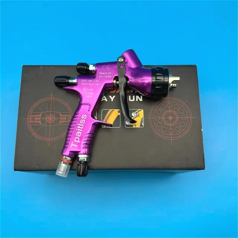 Spray Gun GT Pro Spray Gun TE20/T110 1.3mm/1.8mm Nozzle Purple Mixed Glass Water-based Air Spray Gun