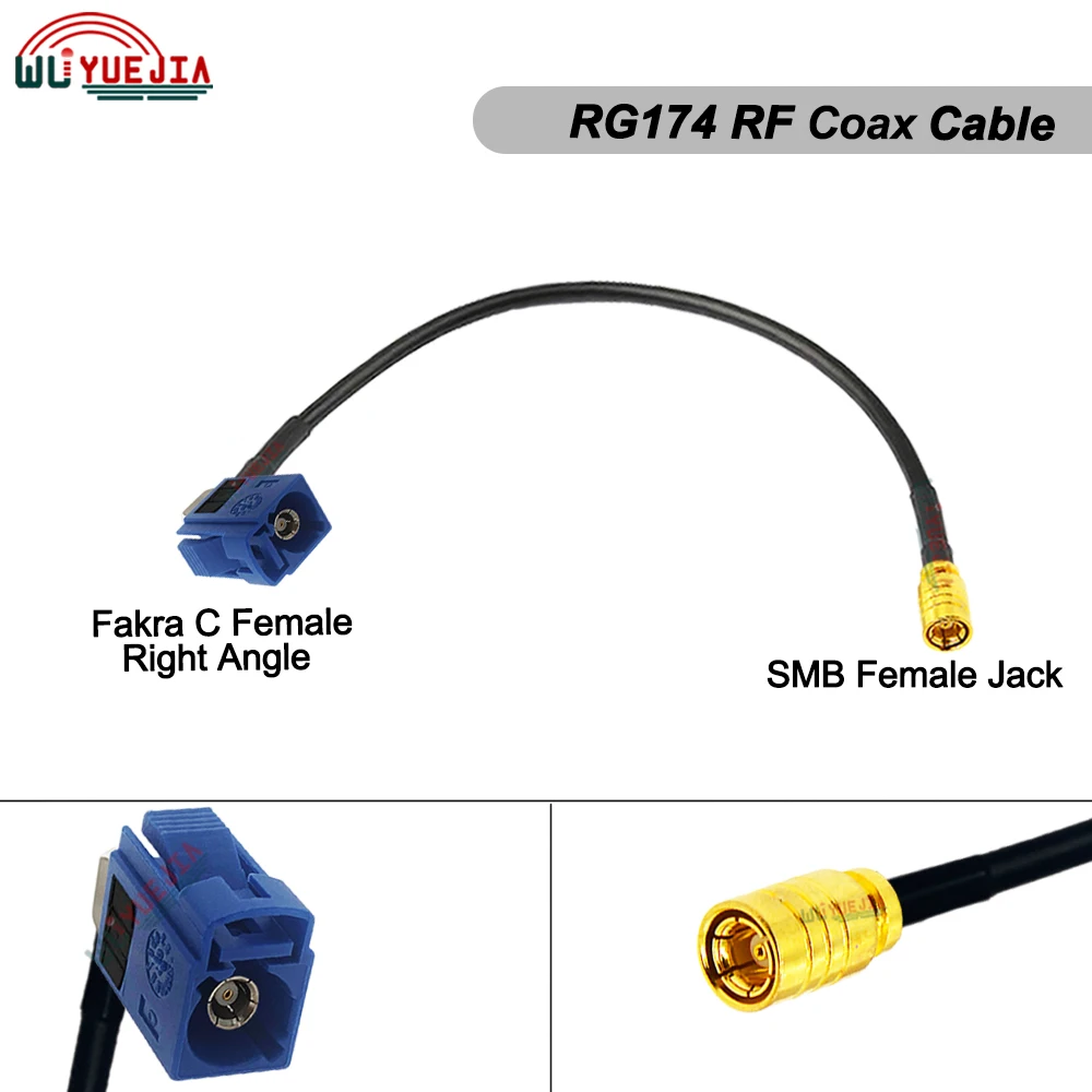 RG-174 SMB أنثى جاك إلى فقرا ABCDEFGHIKZ أنثى الزاوية اليمنى موصل RF كابل محوري هوائي تمديد البلوز 0.1 ~ 10 متر