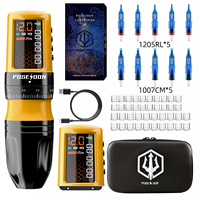 Tattoo Kit POSEIDON 2 Battery Tattoo Pen Kit For Permanent Makeup Tattoo Machine Kit Yellow New Wireless Tattoo Gun Kit