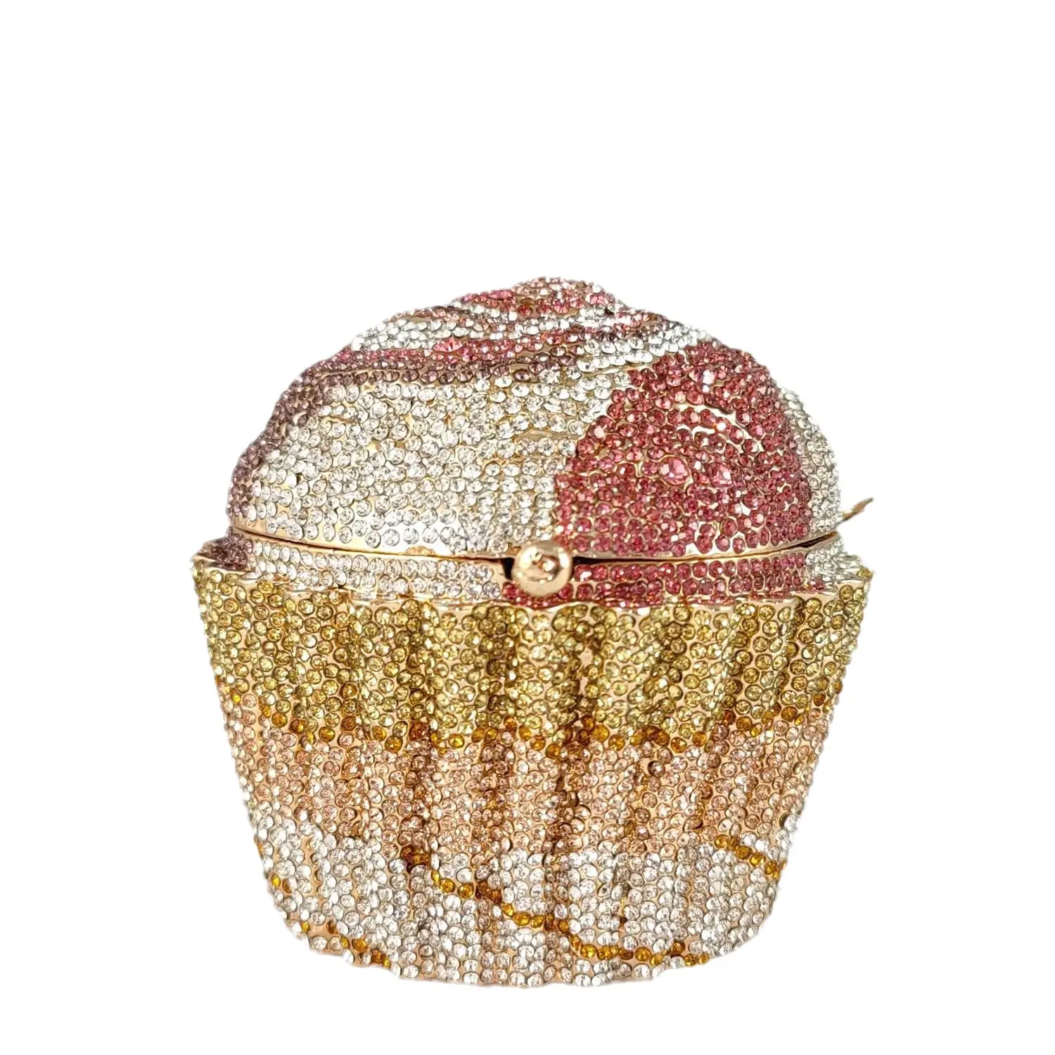 Boutique De FGG (in stock) Women Cupcake Crystal Clutch Evening Bag Wedding Purse and Handbag Bridal Party Rhinestones Bag