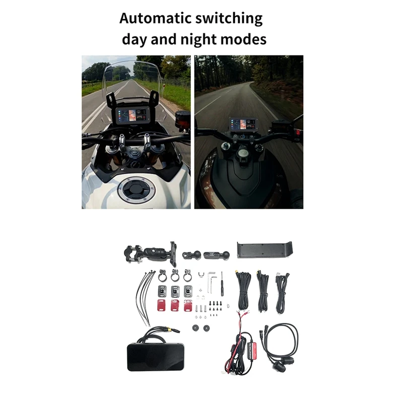 

MG600 6.25Inch Display Motorcycle Navigator GPS Wifi Wireless Carplay Android Auto Screen Dual Camera Tire Pressure Kits