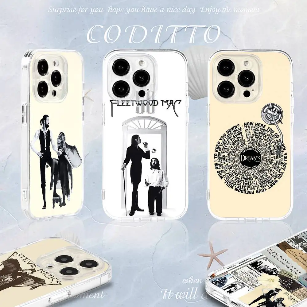 

F-Fleetwood M-Mac Rumours Phone Case For iPhone 16,15,14,13,12,11 Pro,Max,Plus,X,XS,XR,SE4,E Mini Transparent Soft Cover