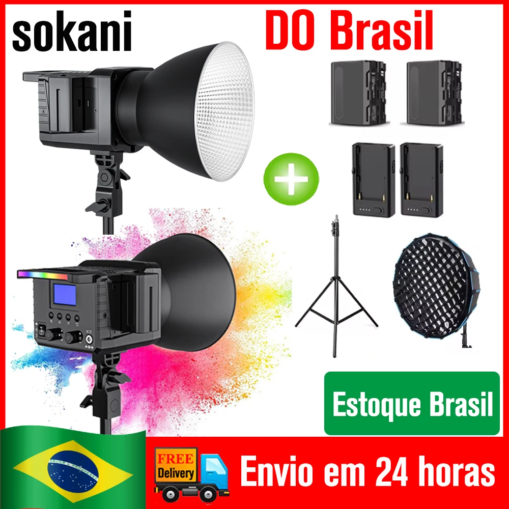 DO Brasil】Sokani X100 RGB / Bi-color LED Luz de vídeo Iluminação de fotografia ao ar livre Bowens Mount para estúdio/fotos/transmissão ao vivo