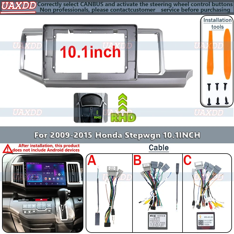 

Адаптерный комплект Fascia cadre voiture Panneau Montage Tableau Bord Radio Android Для 2009-2015 Honda Stepwgn 10,1 ДЮЙМОВ RHD Canbus