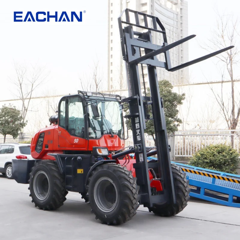 

Best Sales 5 Ton 4Wd Terrain Forklift Fork Adjustment All Terrain Forklift Hydraulic Wheel New Terrain Forklift Customized