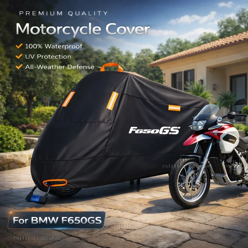 

For BMW F650GS F650 Motorcycle Cover Waterproof Thickened Polyester Tarpaulin UV Protective Outdoor Rain Dust Sun Scooter Cover