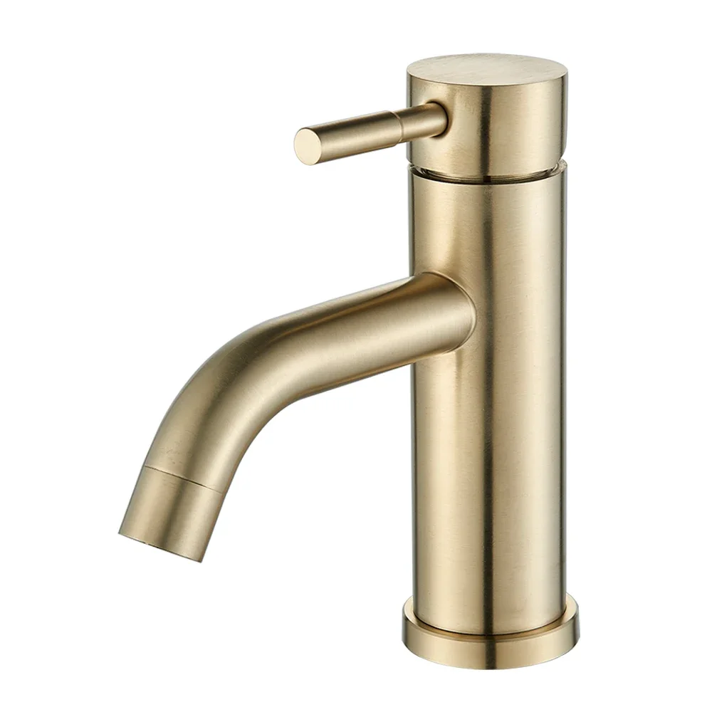 Matte Black Bathroom Basin Faucet Deck Mounted Short Hot and Cold Water Mixer Tap Crane For Vessel Sink image 3