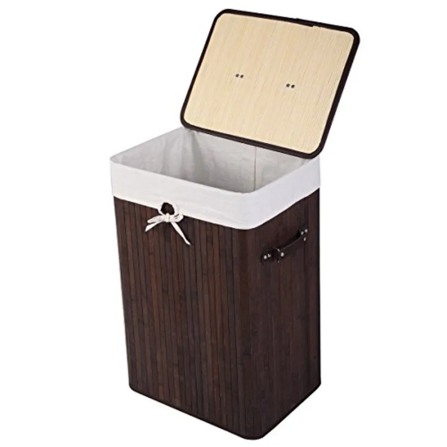 

Laundry Hamper Portable, Dirty Clothes Storage Basket with Lid and Removable Liner, Large Storage Clothes Bin with Handles, Sui