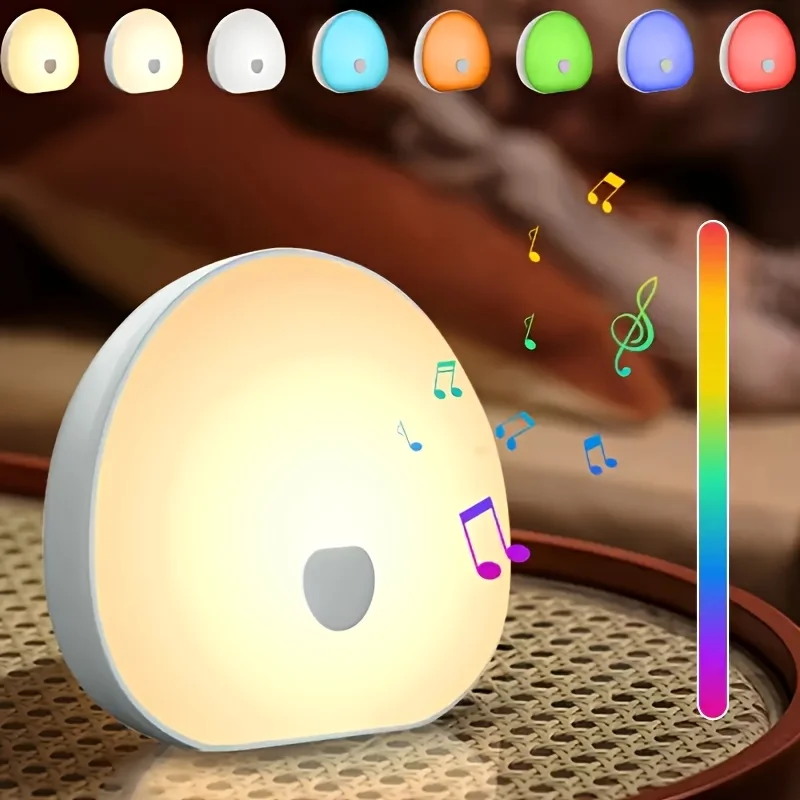

Новый ночник с белым шумом, 7 цветов, эффекты окружающего света, 10 успокаивающих звуков белого шума, подходит для ночника в спальне