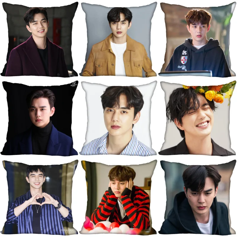 

New Arrival Yoo Seung Ho KPOP Pillow Cover Bedroom Home Decorative Pillowcase Square Zipper Pillow Cases Satin Soft No Fade