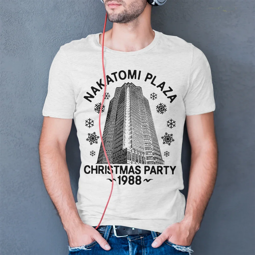 Summer Vintage T-shirt 1988 NAKATOMI PLAZA Christmas Party 3D Printed Street Men\'s and Women\'s Fashion Casual Harajuku Tops