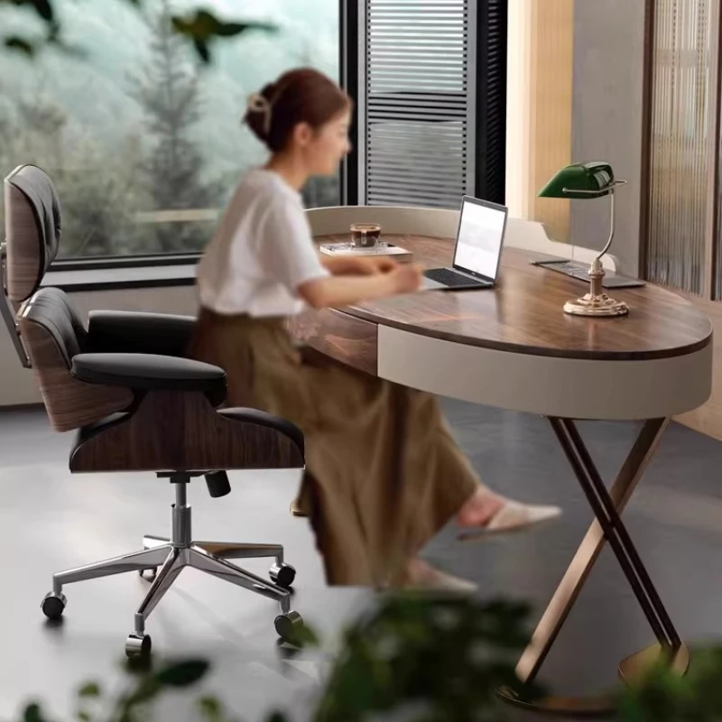 Luxury-modern Office Desks Curved High-end Sense Office Desks Sophistication Office Furniture Scrivanie Per Ufficio ZY40BGZ