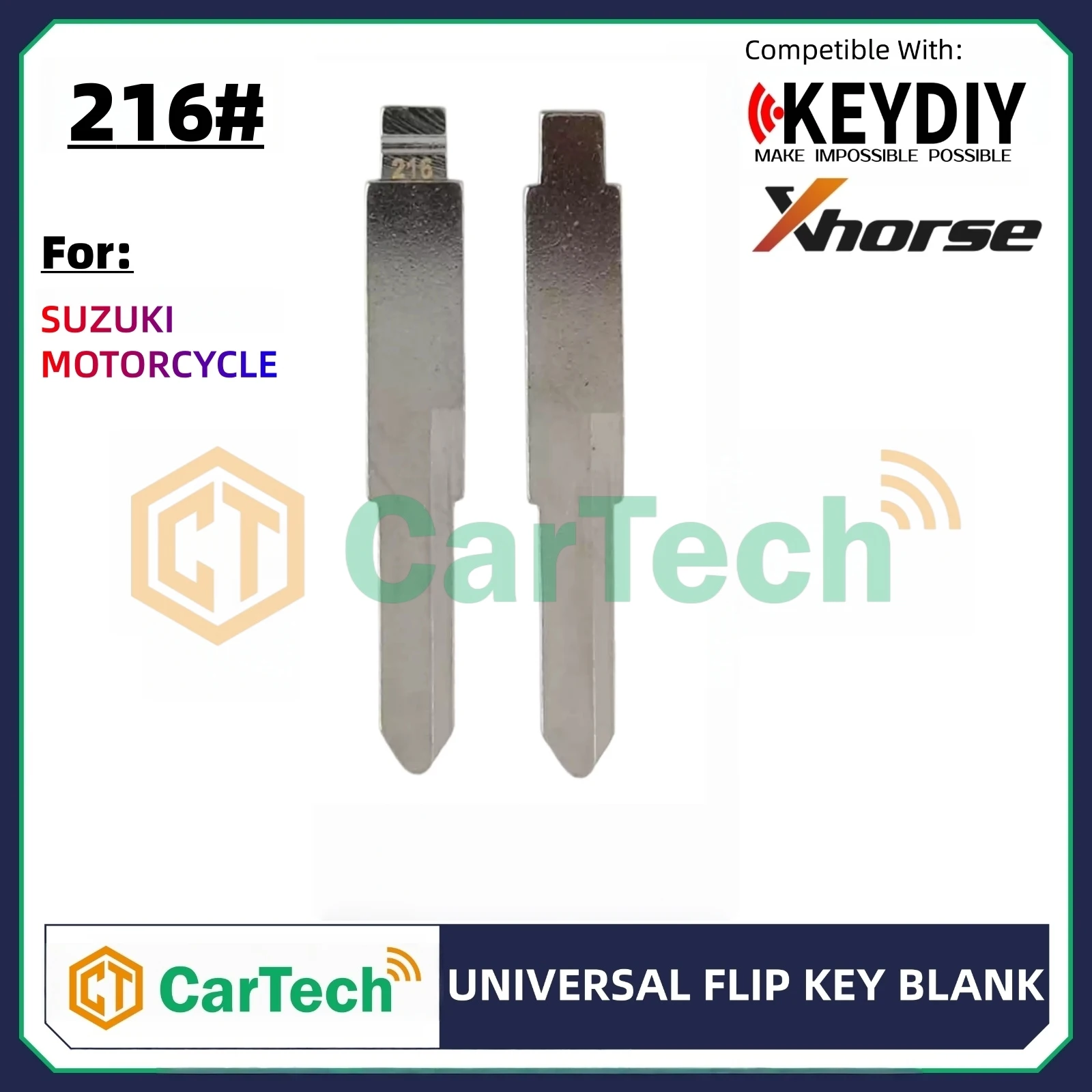 

216# Uncut Flip Blank Key Blade for KEYDIY KD XHORSE VVDI Universal Remote Fit SUZUKI MOTORCYCLE Motorcycle Motorbike Scooter