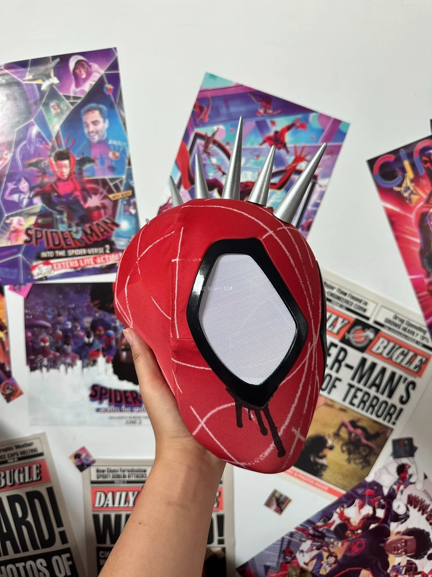 Full Helmet Spider-Punk Mask with Magnetic Rivet 1:1 Customizable