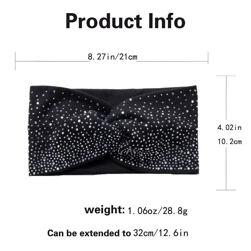 Head band women Solid color Cross Luminous headbands party Rhinestone Makeup Braid Elastic	Grace Sexy Hair acsessories