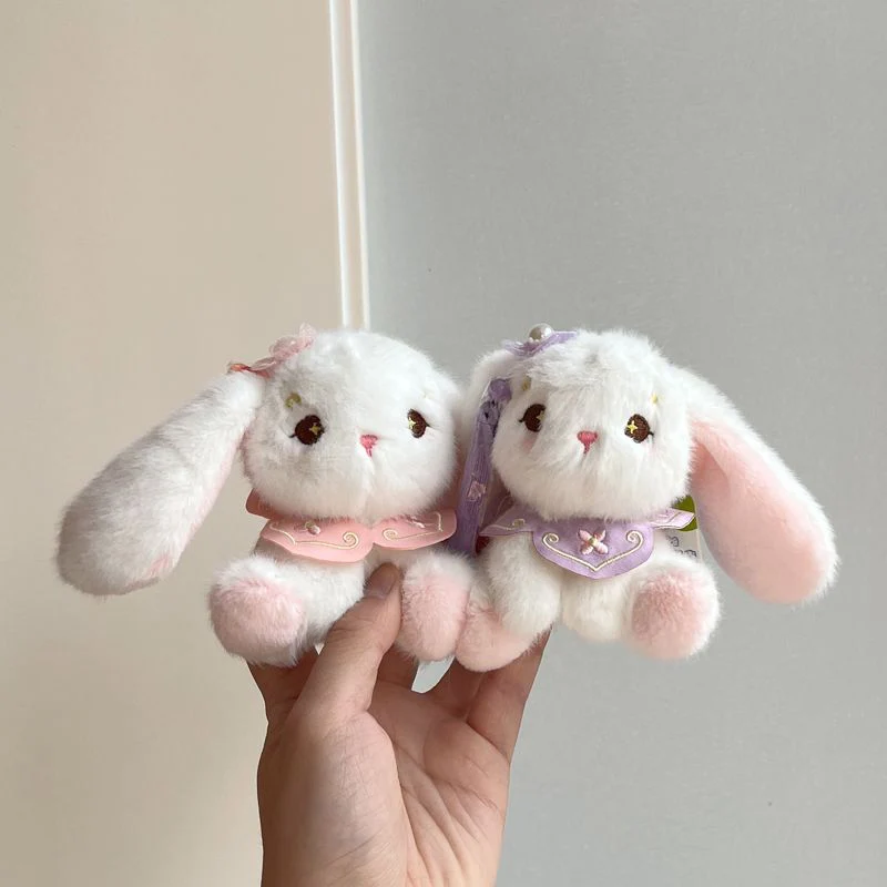 Pluche konijn hanger pop schattig meisje schooltas accessoire sleutelhanger voor Bestie's tas decoratie