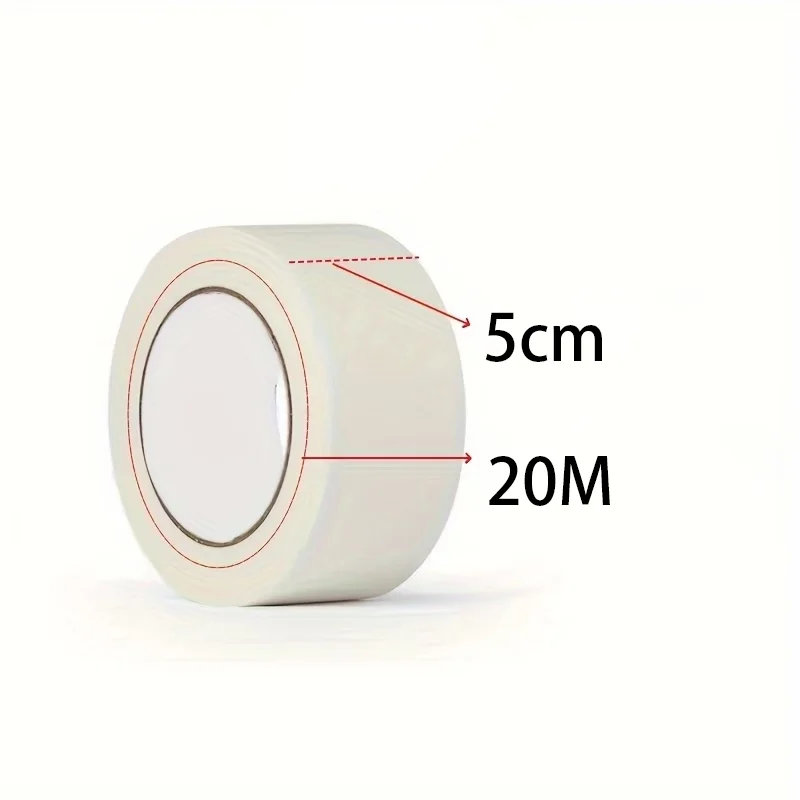 1 Roll White Masking Tape, Long Roll Decoration and Spray Painting Protection Tape, Automotive Detailing Masking Tape