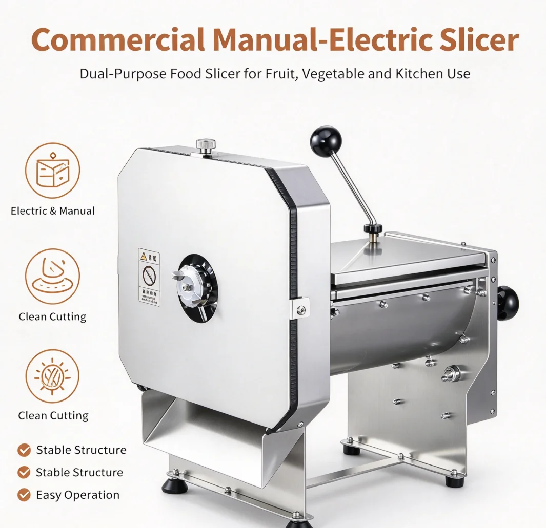 K5138AL Electric Vegetable Cutter Commercial Potato Lemon Slicer 0-10MM Thickness Adjustable Stainless Steel Kitchen Food Proces