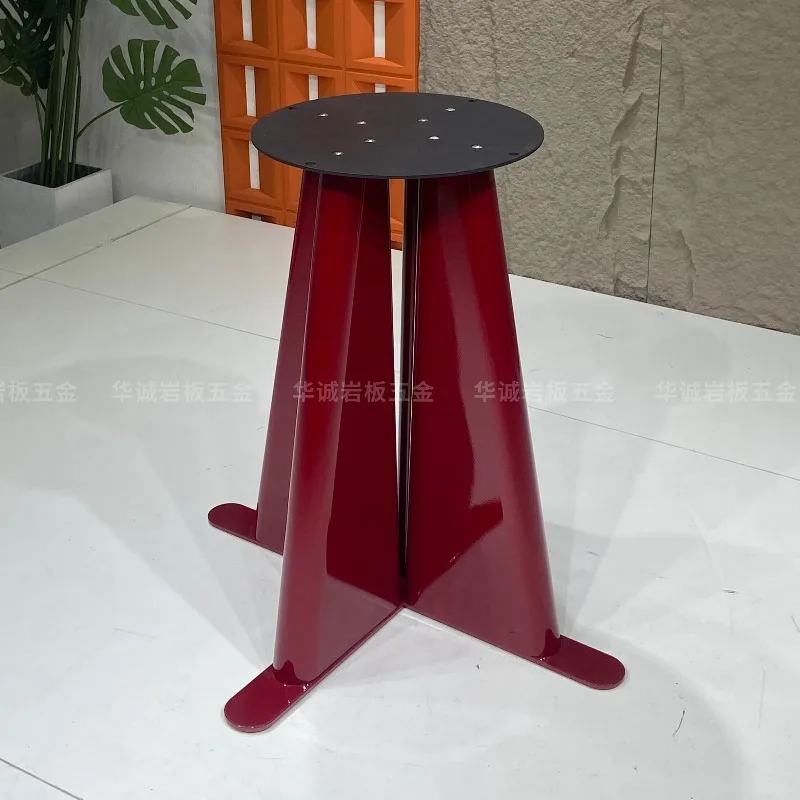 Nordic round dining table stainless steel table legs designer rock slab dining table feet solid wood large board bracket