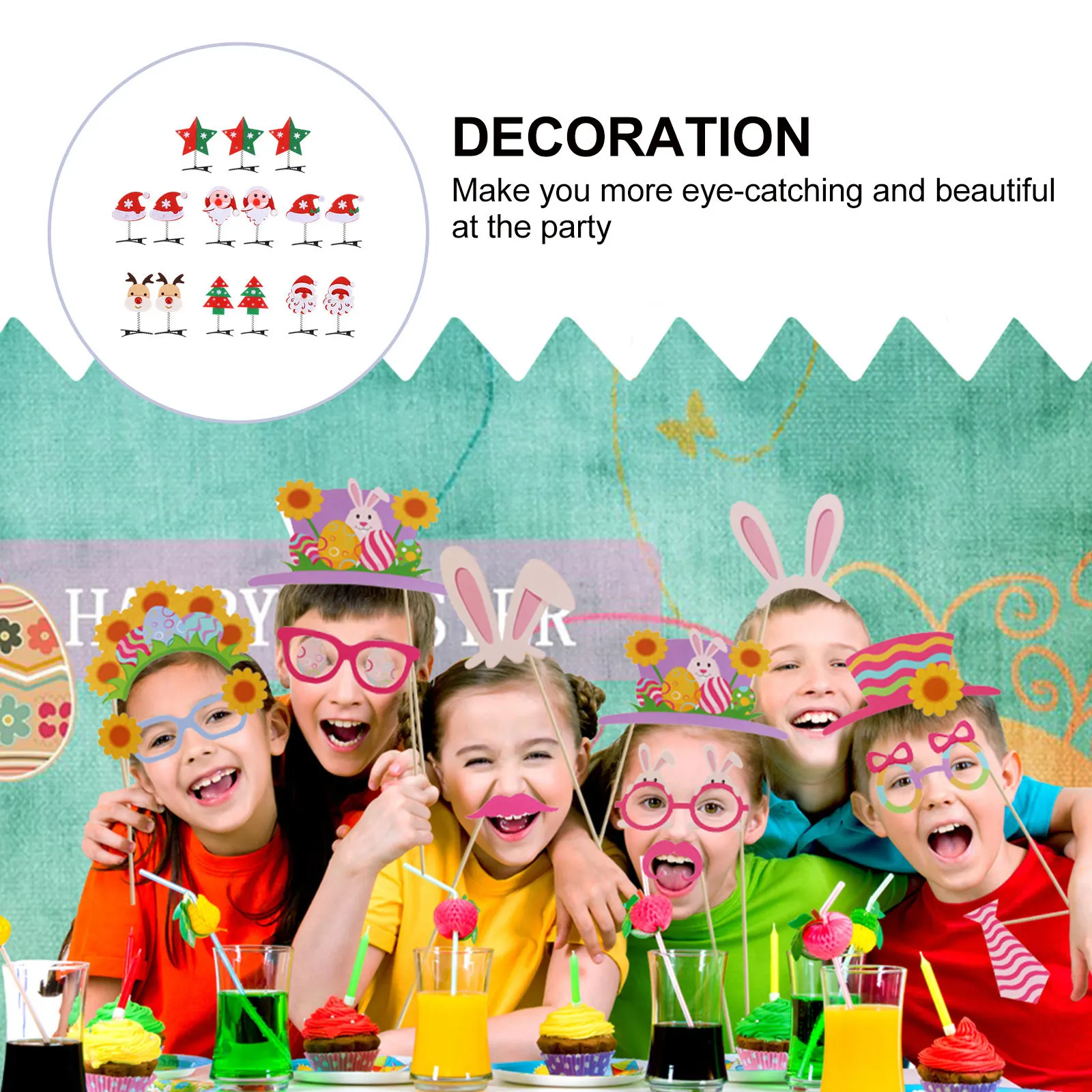 

15Pcs Party Hair Accessory Antler Hair Clip Mini Christmas Hairpins for Women Festival Wear Non-Fading Lightweight Design