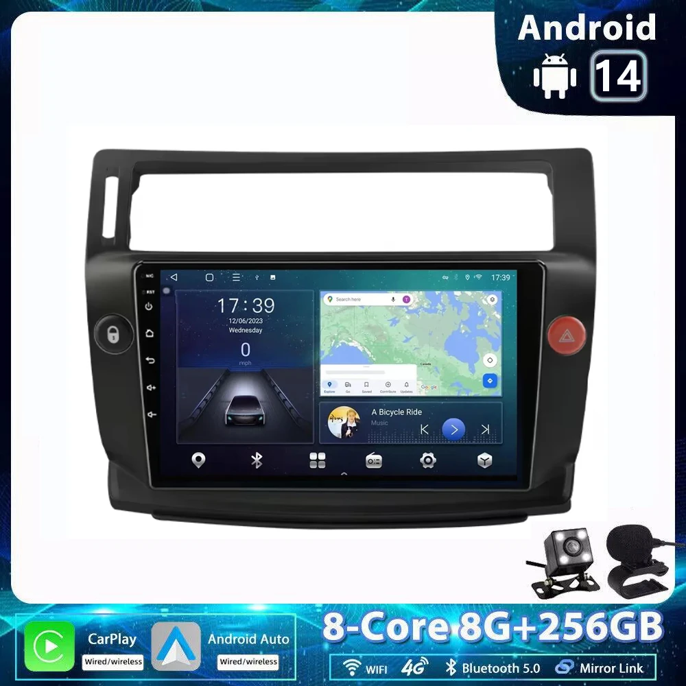 

Беспроводной Carplay для Citroen C4 C-Triomphe C-Quatre 2004 2005 2006 2007 2008 2009-2014, автомобильный радиоприемник 2 Din, мультимедийный плеер, стерео