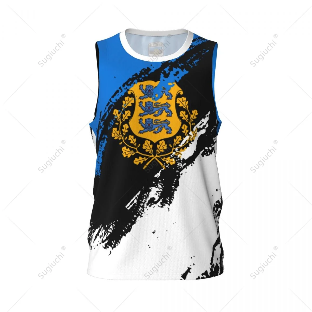 Men Basketball Sports Estonia Flag Running Fitness Multifunction Jersey Sleeveless shirt Custom Name Nunber Exclusive