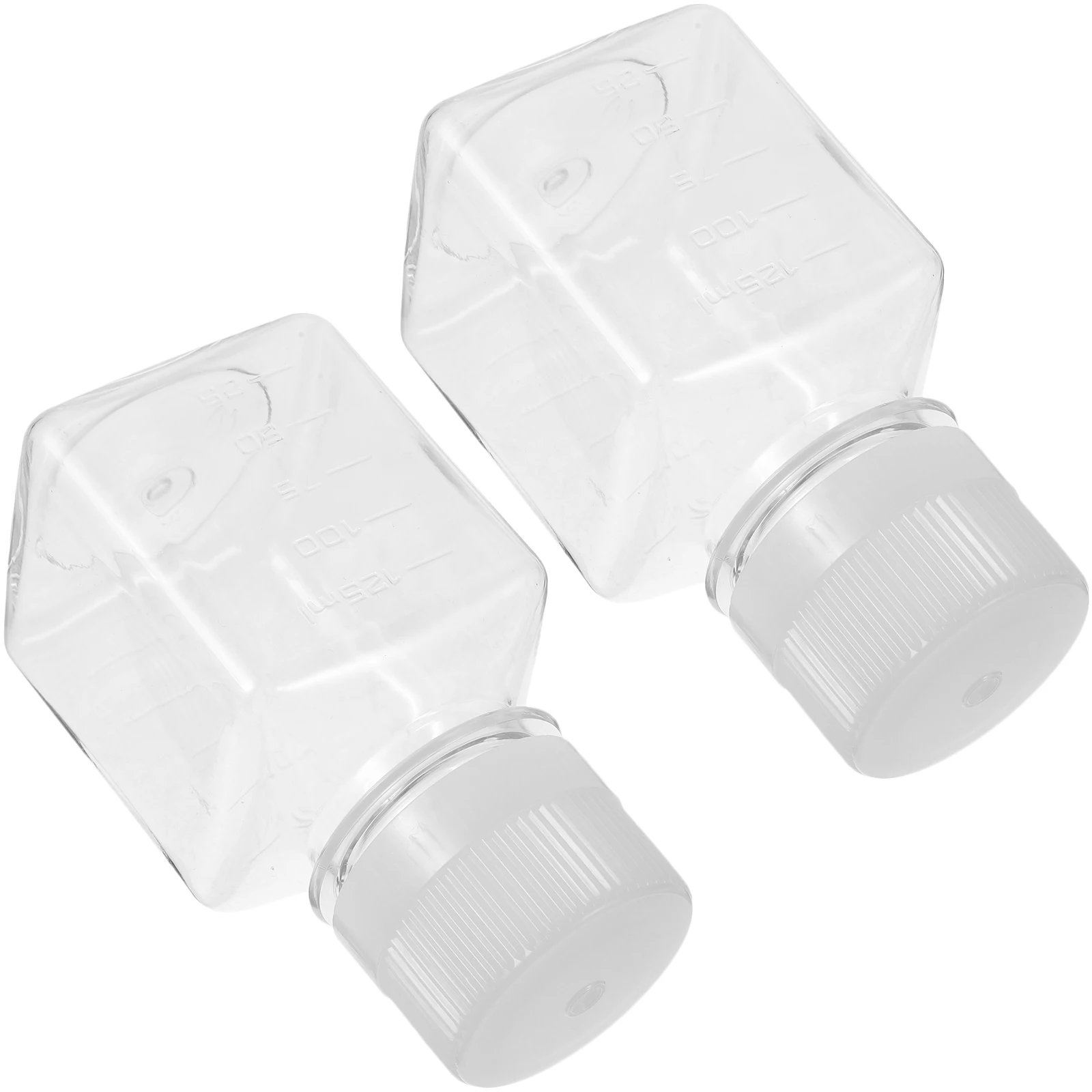 

125Ml Plastic Serum Vial Bottles Graduated Reagent Container Set For Laboratory Medical Use