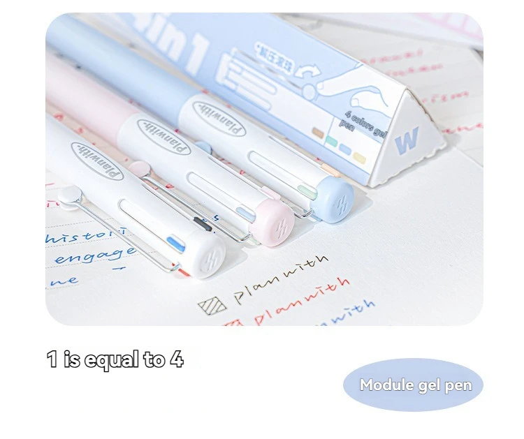 1 x Gelstift, mehrfarbiger Stift mit hohem ästhetischem Wert und mehreren Farben in einem, neutralem Stift, spezieller Markierungsstift für Notizen – Detail 3
