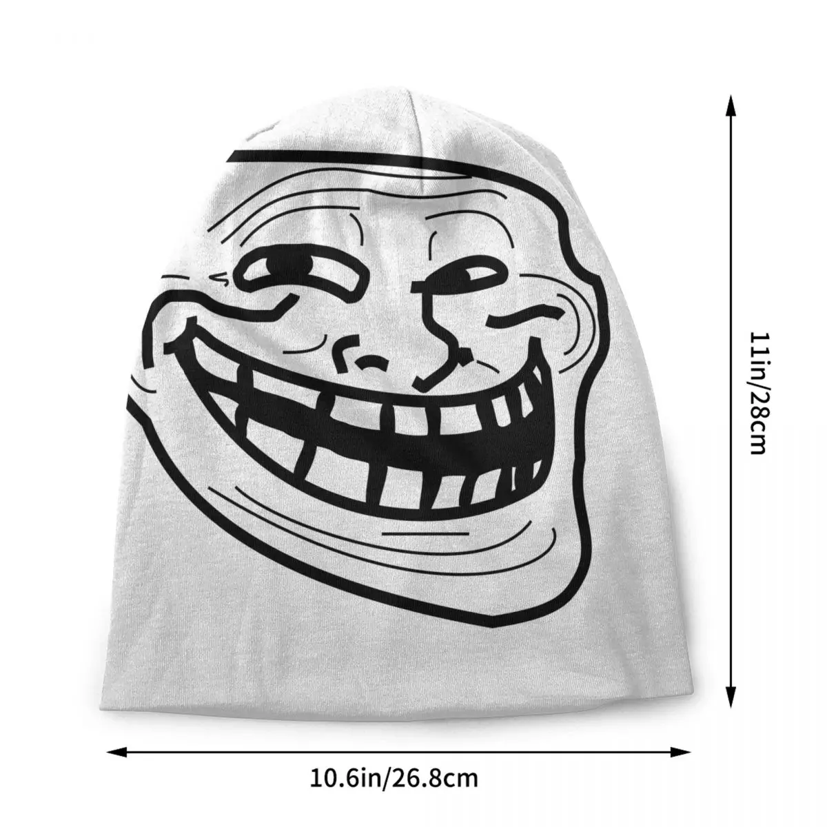 Troll Face Quest Video Meme Funny Anime Beanie Bonnet Knitted Hats Hip Hop Unisex Game Comic Warm Winter Skullies Beanies Caps