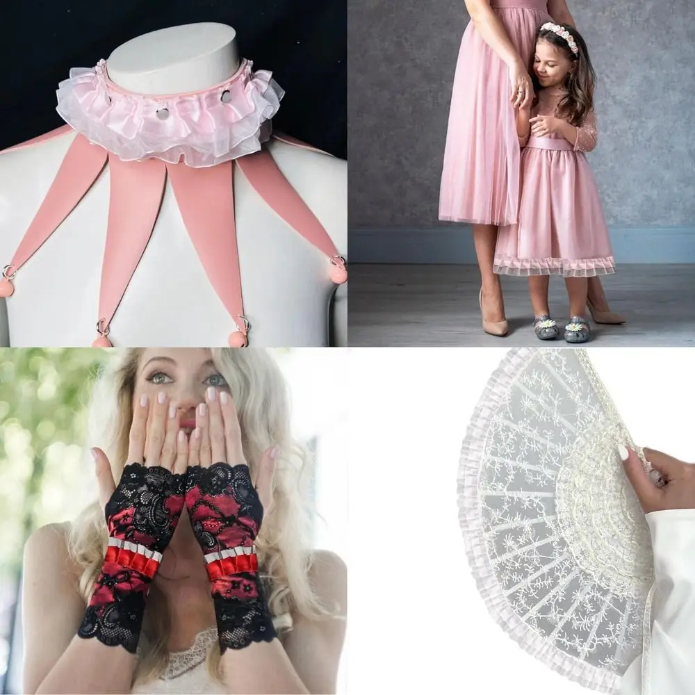 Sewing Accessories Pleated Lace Ribbon Double-layer Multiple Colors Lace Trim Decorative Trim Dress Decorative