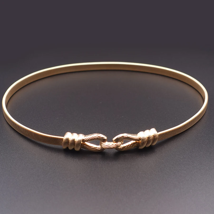 

Elegant Summer Waist Chain - Adjustable Elastic Metal Belt, Suitable for Dresses, Vacations, and Date Night Jewelry