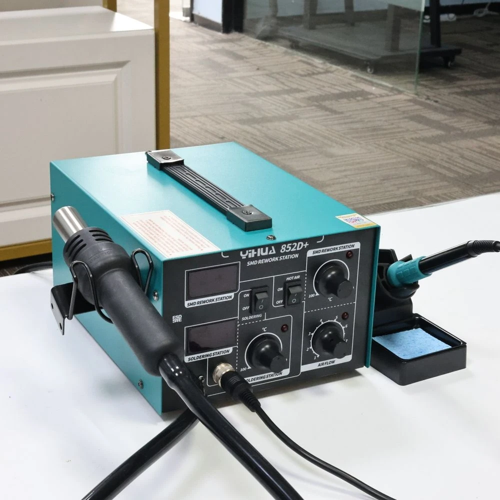 Dual Digital Display 2 In 1 Hot Air Desoldering Station YIHUA 852D+ Soldering Station Air Soldering Machine Iron Phone Repair
