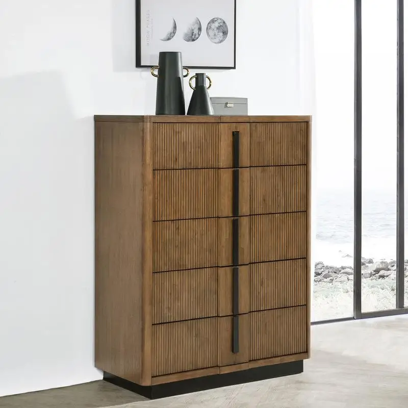 Ash Brown 5-Drawer …