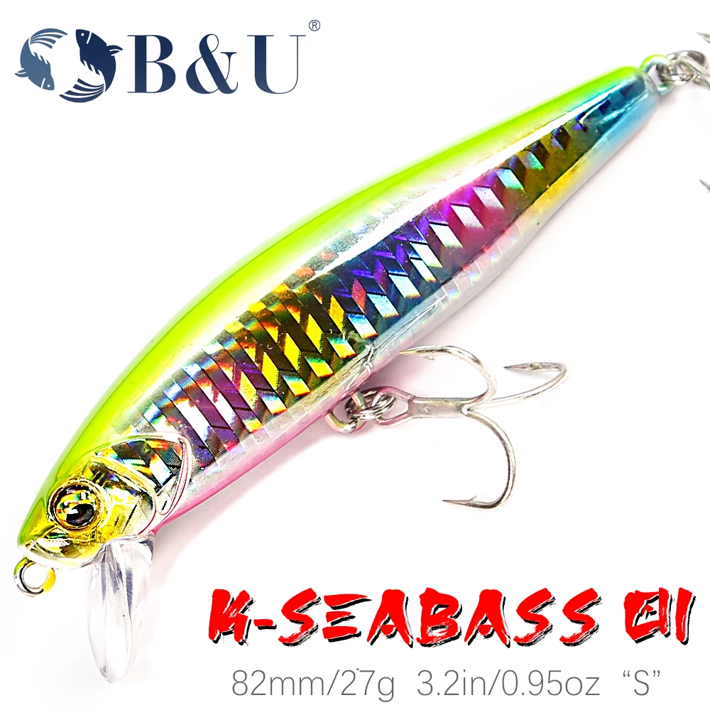 

B&U 82mm 27g Minnow Sinking Fishing Lure Saltwater Sea FishingSmall Hard Bait Artificial Mini Swimbait Leurre Pescar