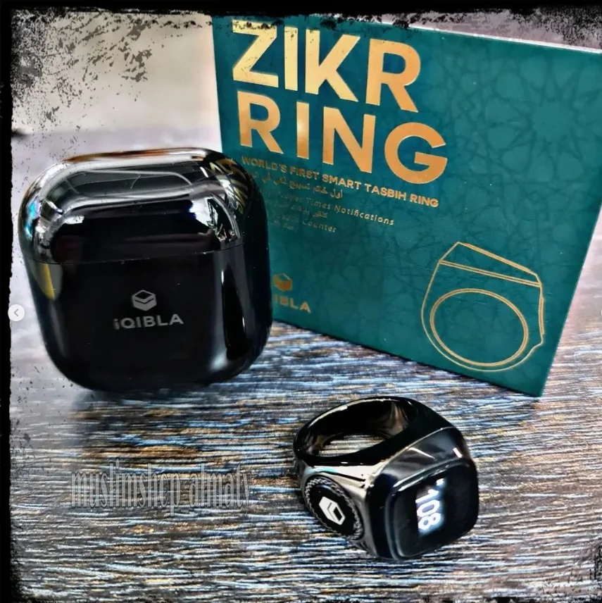 

Iqibla Smart Ring Tally Counter Muslim Azan Sunriser Alarm Clock Zikr Ring for Phone Tasbih Digital Azan Islamic Tasbeeh