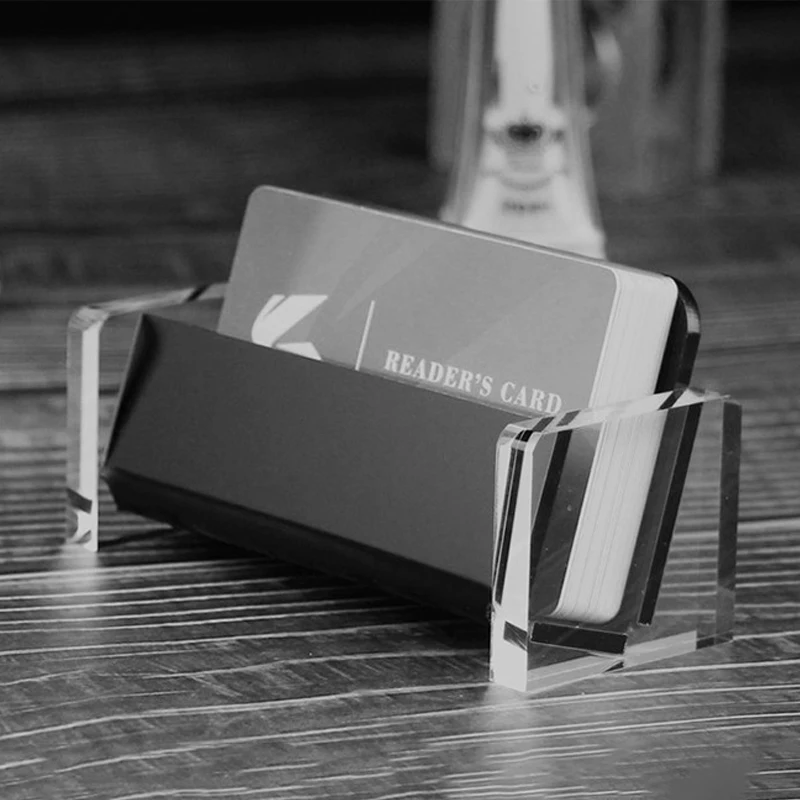Suporte de cartão de visita acrílico criativo desktop cartão de nome armazenamento expositor se encaixa 50-70 cartões de visita material de escritório novo