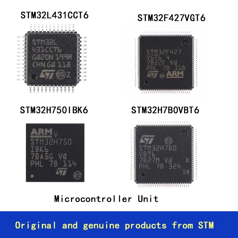 

Original and authentic products of STMicroelectronics STM32L431CCT6 STM32F427VGT6 STM32H750IBK6 STM32H7B0VBT6 Microcontroller