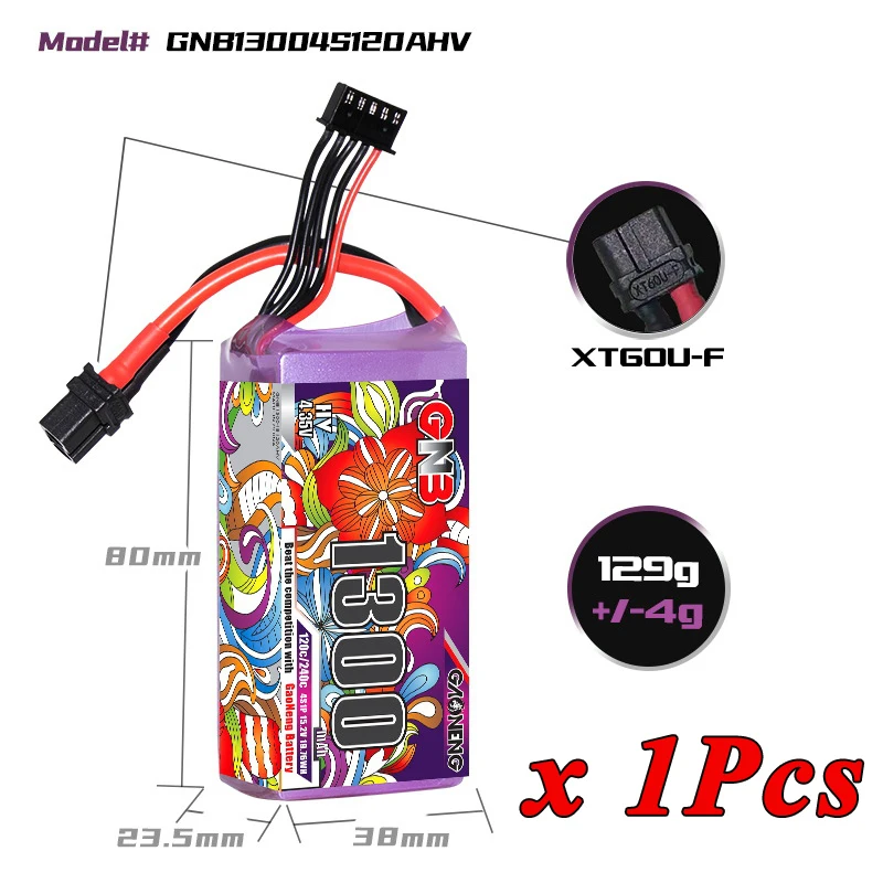 1/2Set GNB 4S 6S 1100/1300/1500/1850mAh 15.2V 22.8V 120C Met XT60 voor FPV Drone Helikopter Vliegtuig Oplaadbare Lipo Batterij