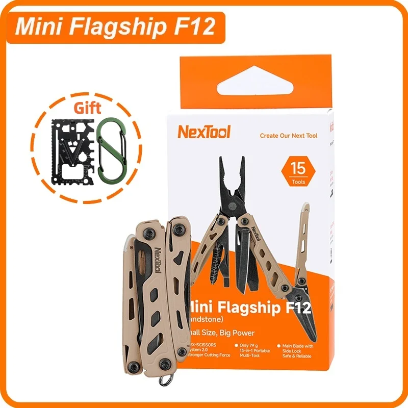 NexTool Mini Flagship F12 Multifunktionszange 13-in-1 Faltbares EDC-Multitool Schraubendreher Feile Lineal Outdoor-Camping-Werkzeug