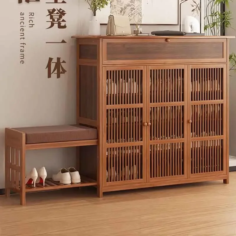 

hot sale Living Room Cabinet Shoe Stand Space Saving Wooden Shelves Shoe Stand Drawers Slippers Floor