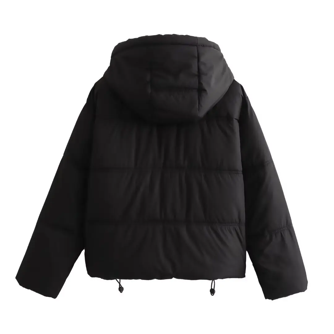 Maxducti 2024 cappotto Parka minimalista donna cerniere cappotto invernale allentato con cappuccio giacca Casual da donna