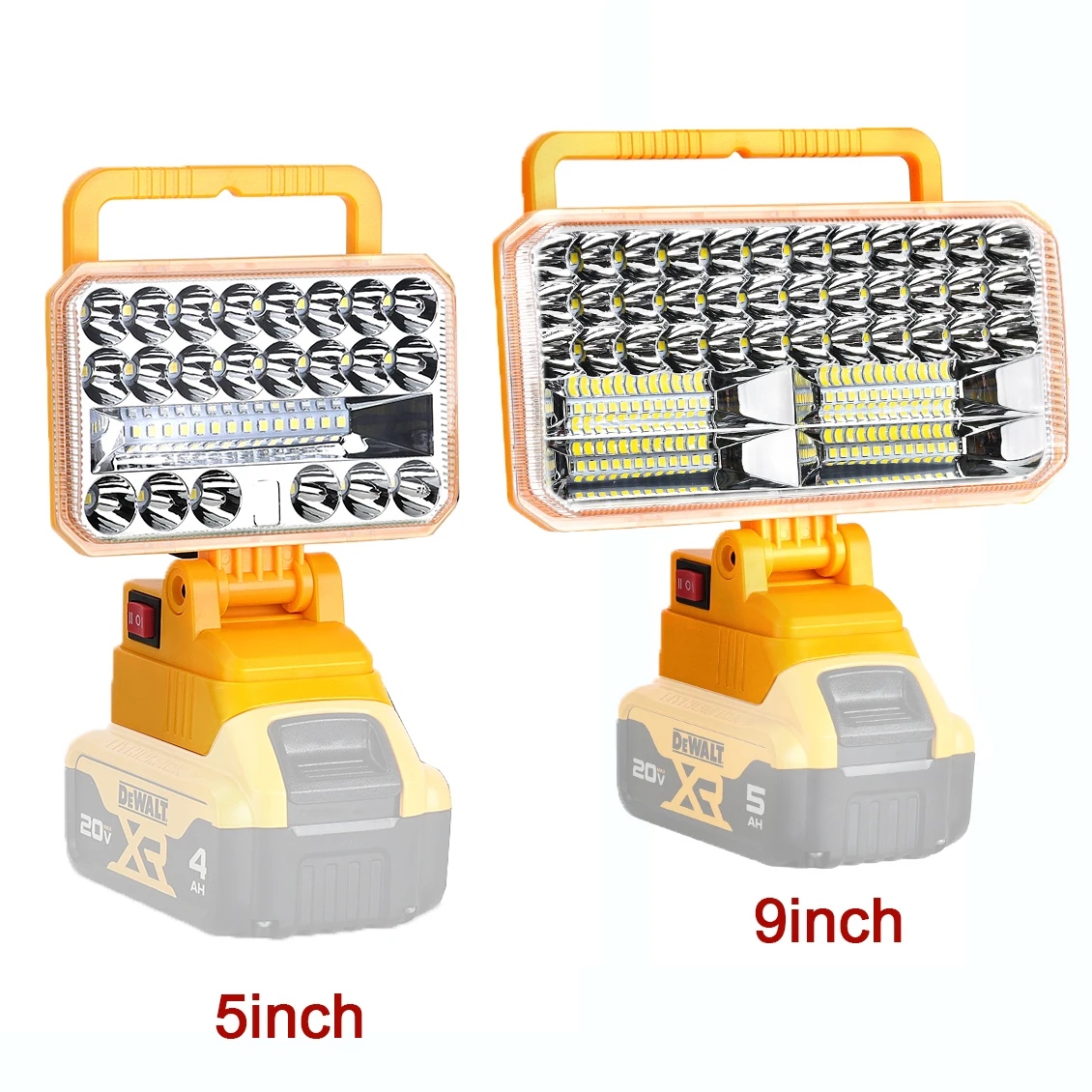 

1Pc LED Work Light for Dewalt 18V Battery High Bright Handheld Flashlight Outdoor Jobsite Camping Lamp Spotlight (No battrery)