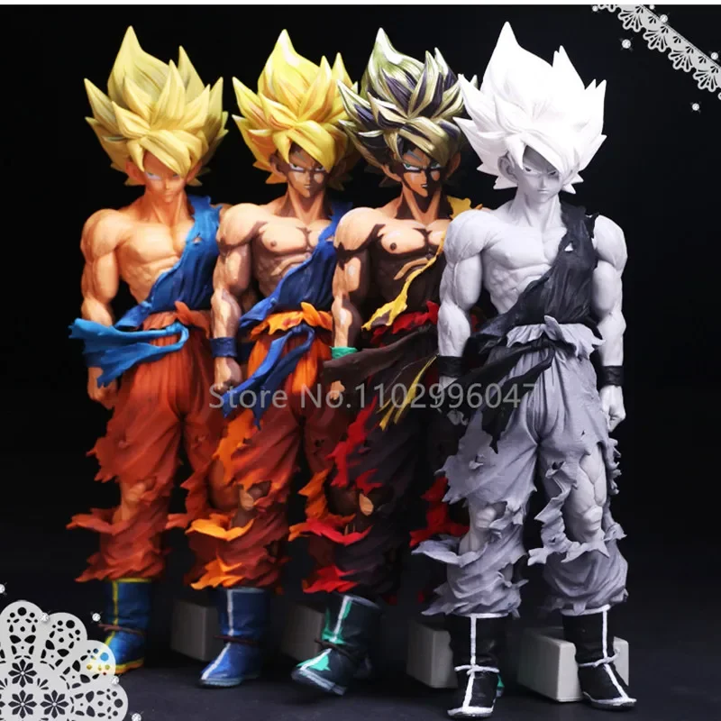 New 35cm Anime Dragon Ball Son Goku Aciton Figure Gk Model Doll Pvc Figures Big Size Statue Comic Color Super Saiyan Gift