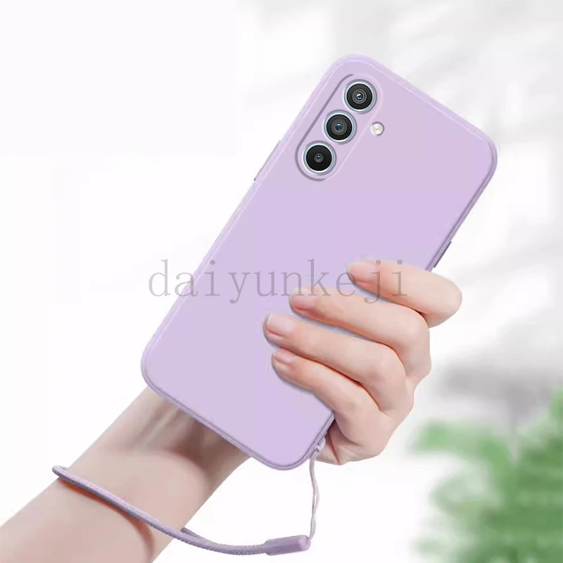 Funda de teléfono para Samsung Galaxy, cubierta de silicona líquida, suave, cordón, M55, M53, M51, M15, M13, M14, M23, M33, M34, M31, M30, M21