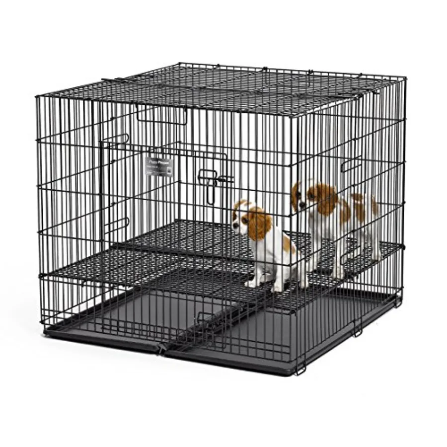 

Puppy Playpen -Model 236-05 Half-inch Floor Grid and Removable Pan Included Black Playpen