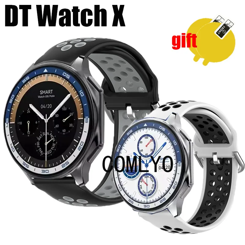 Cinturino per DT Watch X Smart watch cinturino in silicone traspirante braccialetto sportivo pellicola protettiva per schermo per donna uomo