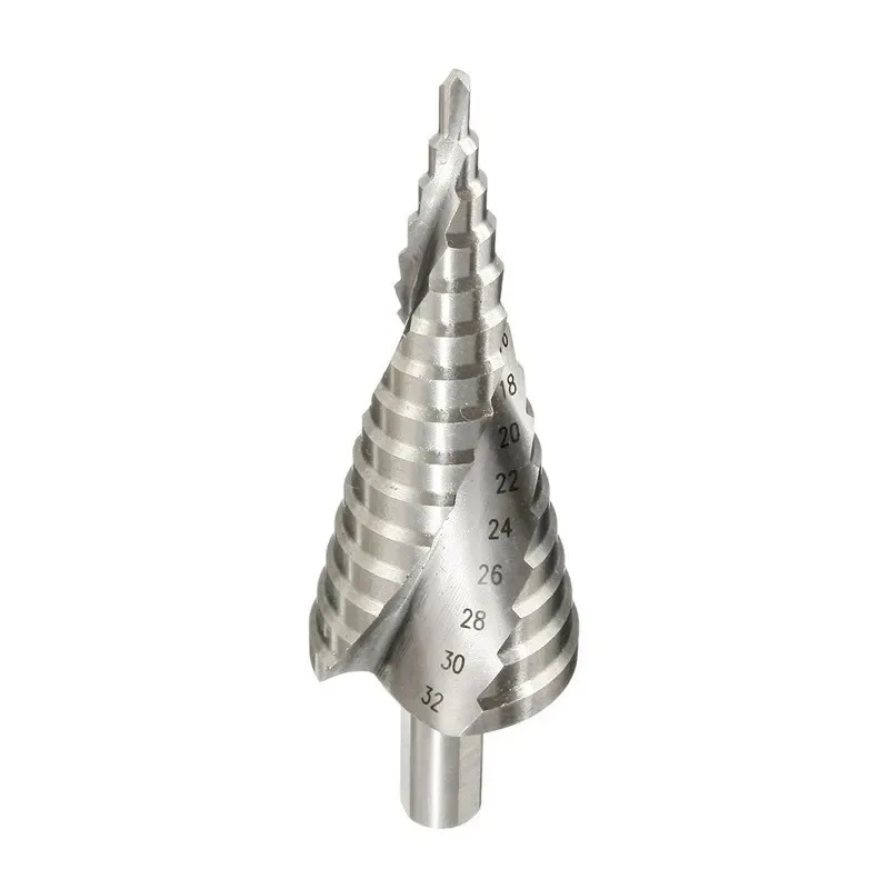 4-12mm 4-20mm 4-32mmStep Drill Bit Pagoda Drill Hexagon Screw Drill Core Drilling Tool HSS Spiral Groove Wood Metal Hole Cutter
