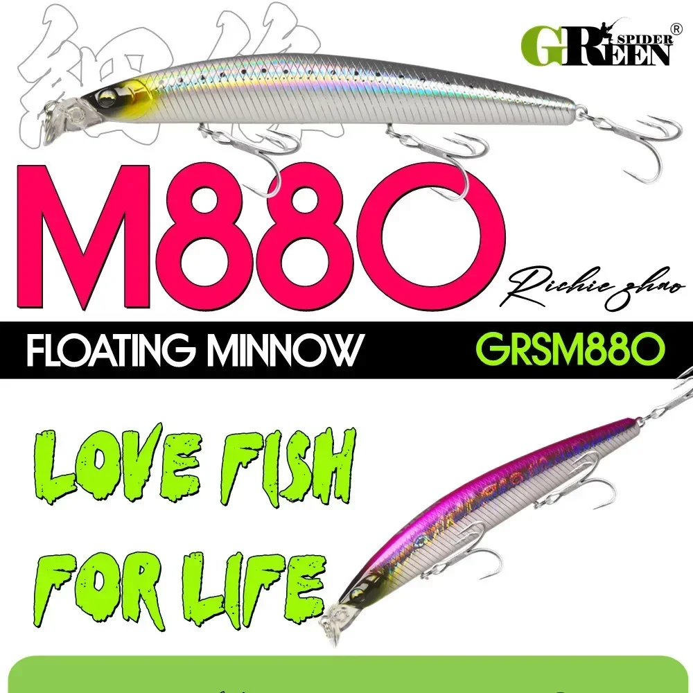 GREENSPIDER 130mm 16.3g Floating Fishing Lures Artificial Minnow Hard Baits Wobblers Carp Fishing Equipment