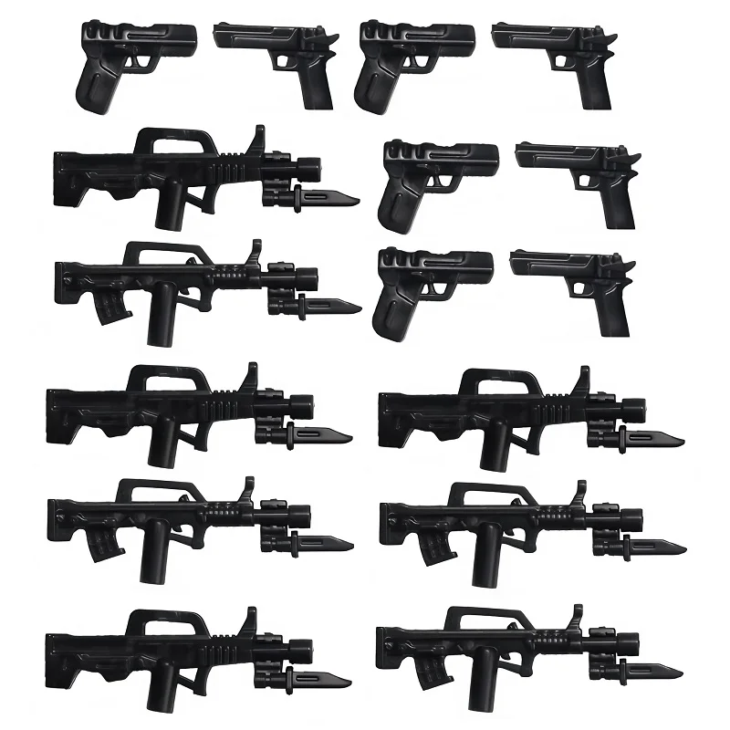 16PCS City Police Pistol Submachine Guns MOC Military Weapon Figures Accessories Building Blocks Figures Mini Children Toy Gift